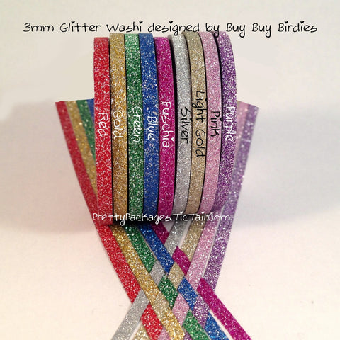 3mm Super Skinny Glitter Washi Tape