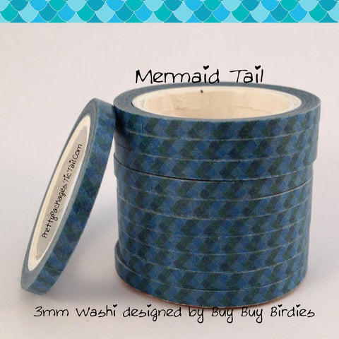 Mermaid Tail 3mm Skinny Washi