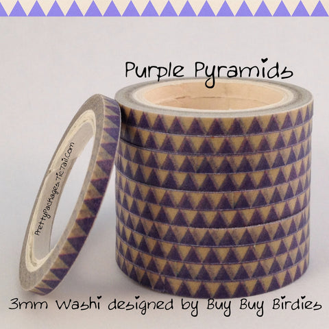 Purple Pyramids 3mm Skinny Washi