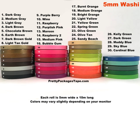 5mm Skinny Solid Washi Tape