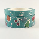 Blue with Acorns and Fruit Set of Two Rolls