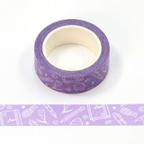 Purple with Spring Stationery Washi Tape