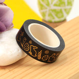 Black with Gold Spring Bunnies Washi Tape