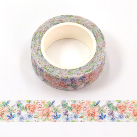 Colorful Flowers Glitter Washi Tape