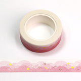 Pink Clouds With Rose Gold Twinkle Stars Washi Tape