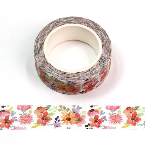 Watercolor Spring Flowers Washi Tape