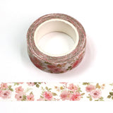 Watercolor Pink Roses Washi Tape