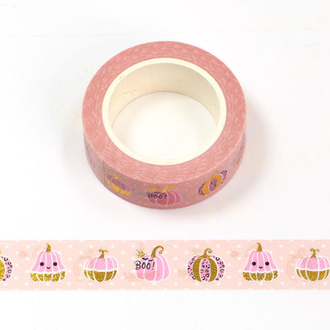 Pink Pumpkins with Foil Accents Washi Tape