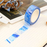 Light Blue and Dark Blue Galaxy with Silver Twinkle Stars Washi Tape