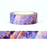Purple and Yellow with Silver Twinkle Stars Washi Tape