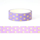 Purple with Gold Flowers Washi Tape