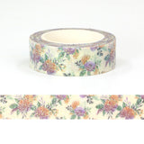 Flowers on Yellow Glitter Washi Tape