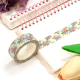 Flowers on Yellow Sparkle Washi Tape