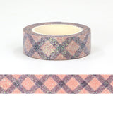 Pink and Purple Plaid Sparkle Washi Tape