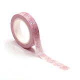Pink Lucky Clover Foil Skinny Washi Tape