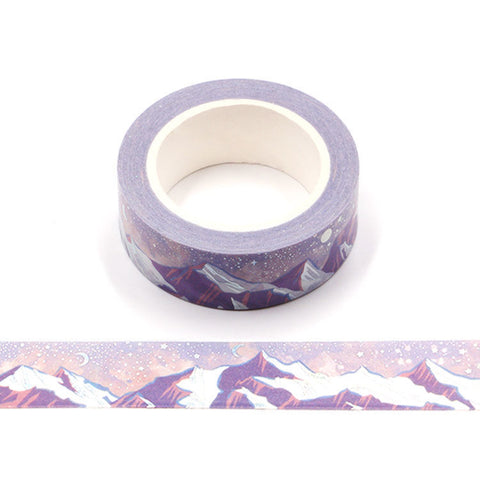 Purple with Silver Mountains Washi Tape