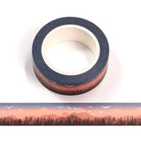 Sunset with Silver Birds Washi Tape