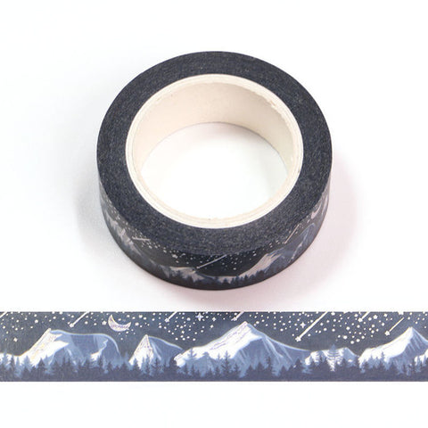 Black Stardust washi set (15/10mm + silver / silver holographic foil) –  simply gilded