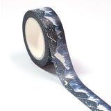 Navy with Silver Shooting Stars Washi Tape