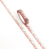 Pink Roses with Gold Butterflies Skinny Washi Tape