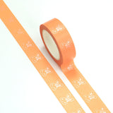 Orange with Pink Foil Bunnies Washi Tape