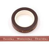 Brown Foil Days Skinny Washi Tape