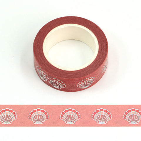 Pink Foil Shells Washi Tape