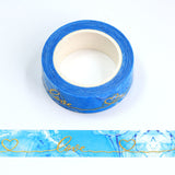 Gold Love on Blue Washi Tape