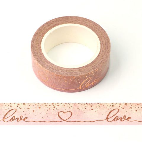 Rose Gold Love with Stars Washi Tape