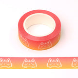 Orange with Kitties Sparkle Washi Tape