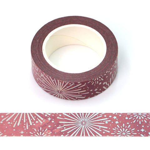 Purple with Foil Fireworks Washi Tape