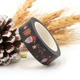 Black with Santa Foil Washi Tape