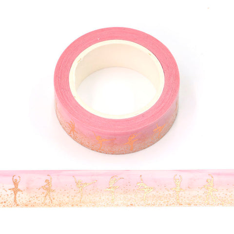 Foil Ballet and Stars on Pink Washi Tape