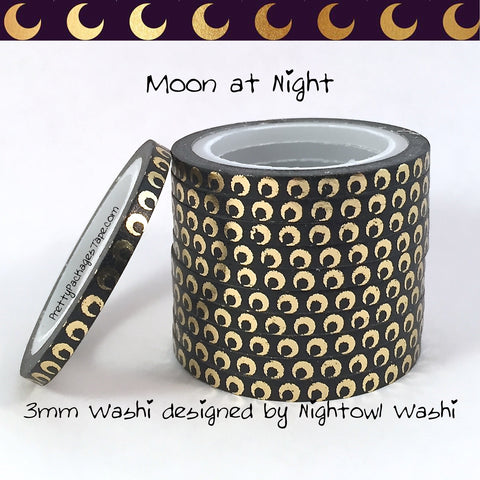 Moon at Night Foil 3mm Skinny Washi