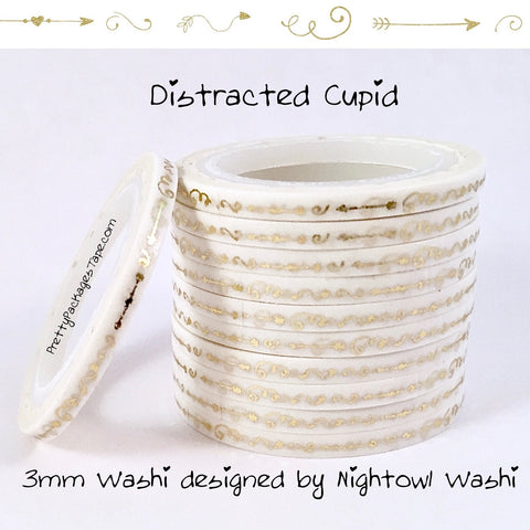 Distracted Cupid Foil 3mm Skinny Washi