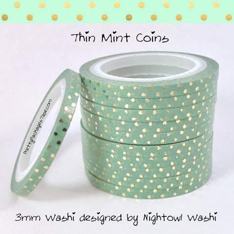 Thin Mint Coins Foil 3mm Skinny Washi