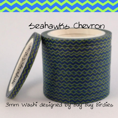 Seahawks Chevron 3mm Skinny Washi