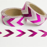 Fuschia Foil Chevron Washi Tape