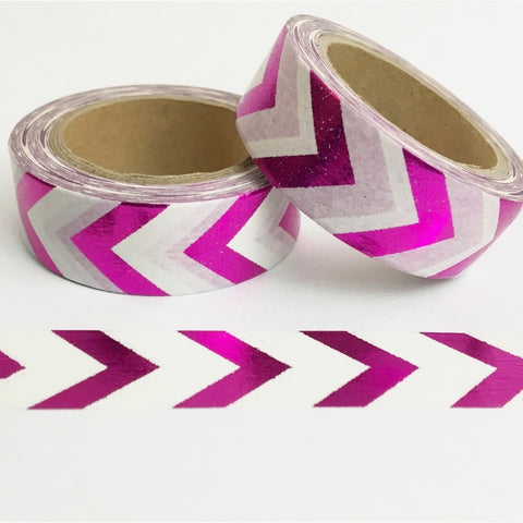 Fuschia Foil Chevron Washi Tape