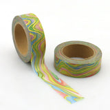 Rainbow Marble with Gold Foil Accents Washi Tape