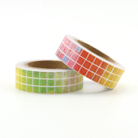 Rainbow Grid Washi Tape