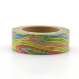 Rainbow Marble with Gold Foil Accents Washi Tape