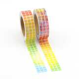 Rainbow Grid Washi Tape