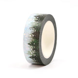 Trees with Foil Snow Washi Tape