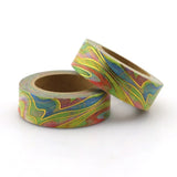 Rainbow Marble with Gold Foil Accents Washi Tape