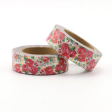 Roses with Gold Hearts Washi Tape