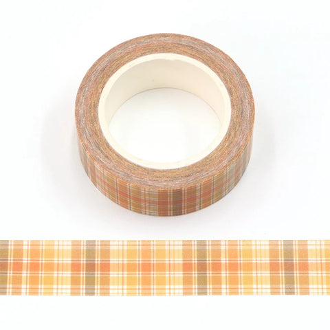 Brown and Orange Plaid Washi Tape